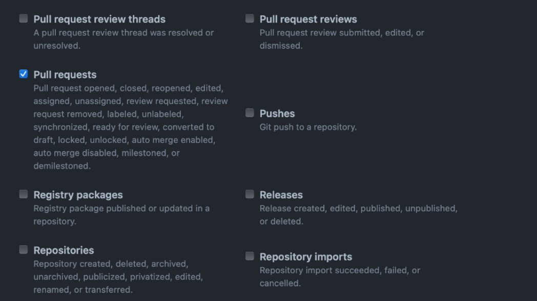 Nastavení webhook