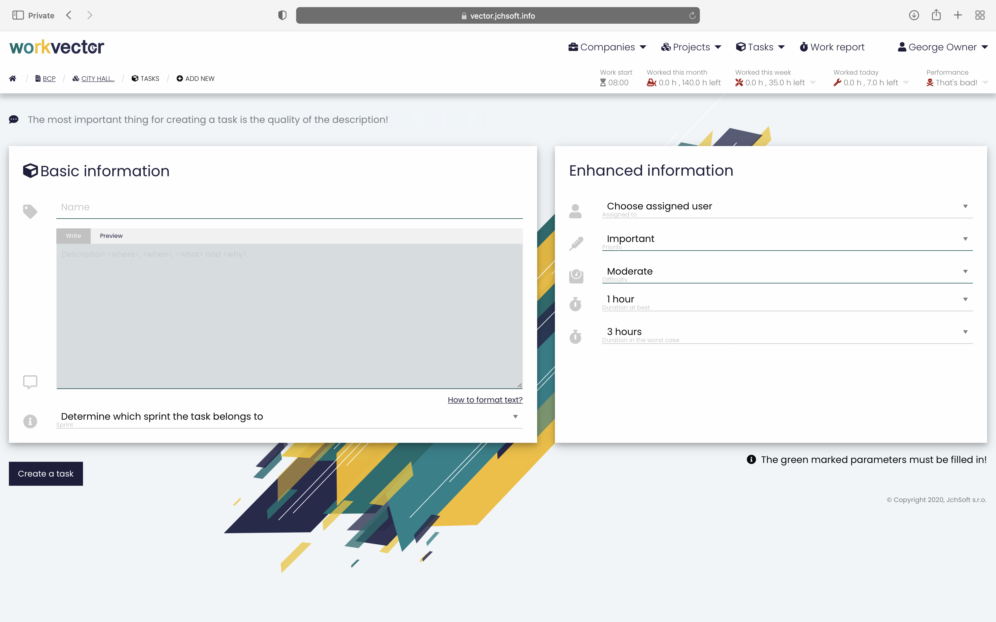obrázek vytvoření úkolu ve McpTask.onlineu